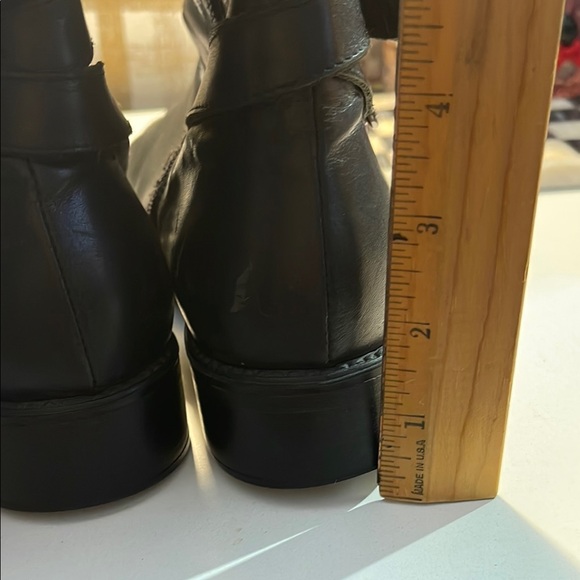 Aquatalia Shoes Black Leather Pull On Zip Knee High Boots - Picture 13 of 13